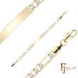Pulseras identificativas Figaro Link para hombre chapadas en oro de 14K en dos tonos