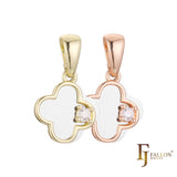 .Gl¨¹cksklee-Anh?nger plattiert mit 14 Karat Gold, Ros¨¦gold zweifarbig