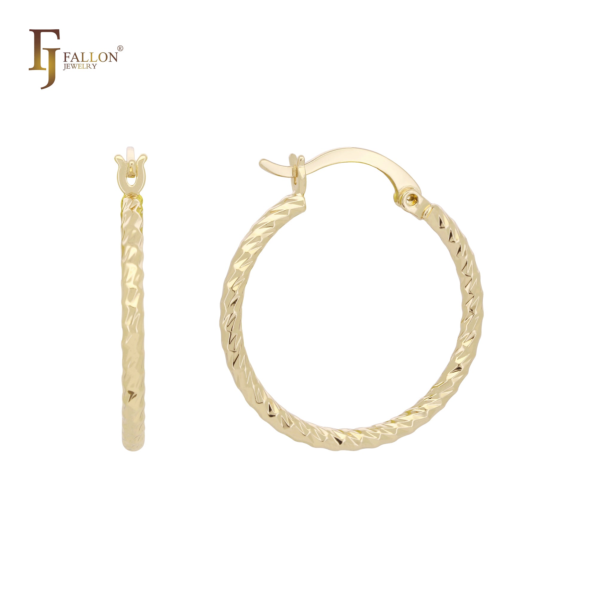 Серьги-кольца из крученой веревки с текстурой из 14-каратного золота, розового золота, белого золота