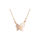 collares de mariposa de oro rosa