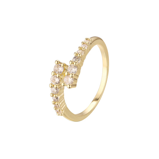 Anillos de boda de doble banda en oro de 14 quilates, colores de baño de oro rosa.