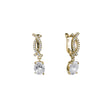 Pendientes de oro de 14 quilates, oro de 18 quilates, oro rosa y oro blanco con solitario de circonitas pavimentadas de doble C.