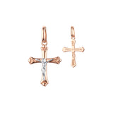 .Maltese Eastern Orthodox Russian pendant in Rose Gold two tone, 14K Gold plating colors
