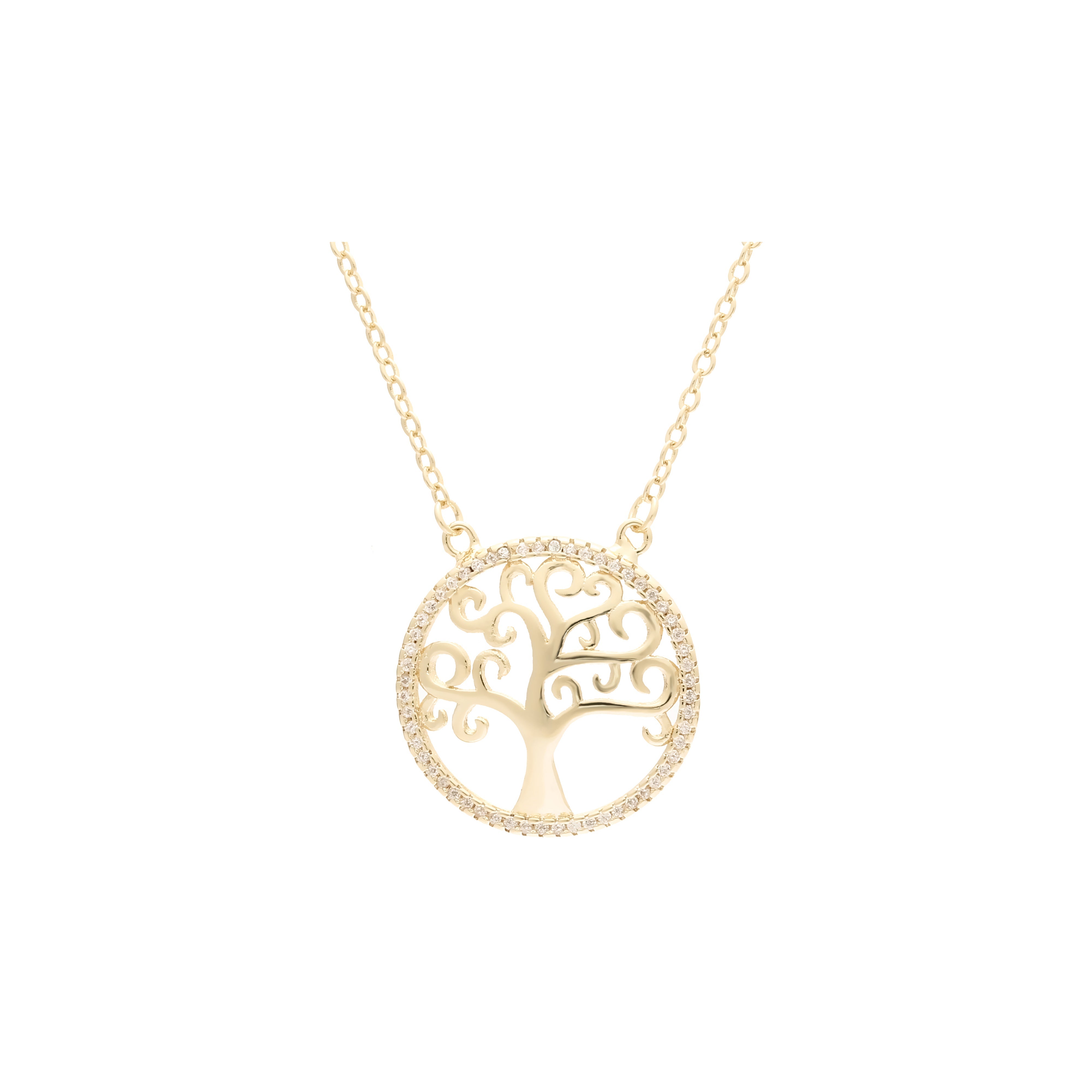 Collares árbol de la vida enchapados en Oro 14K, Oro Rosa