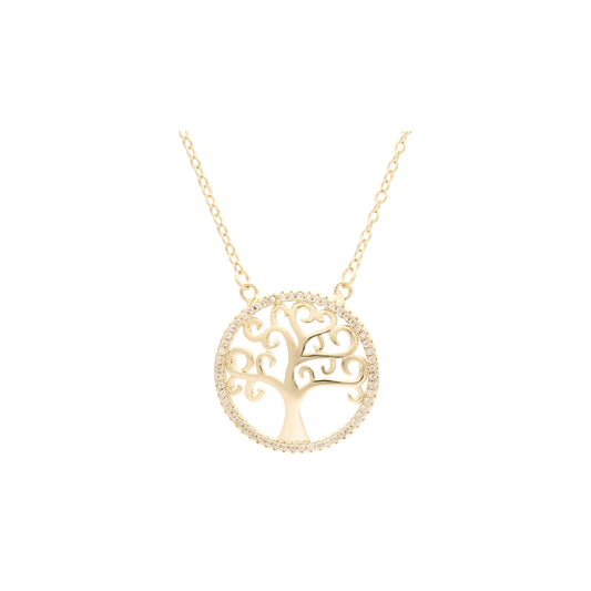 Collares árbol de la vida enchapados en Oro 14K, Oro Rosa