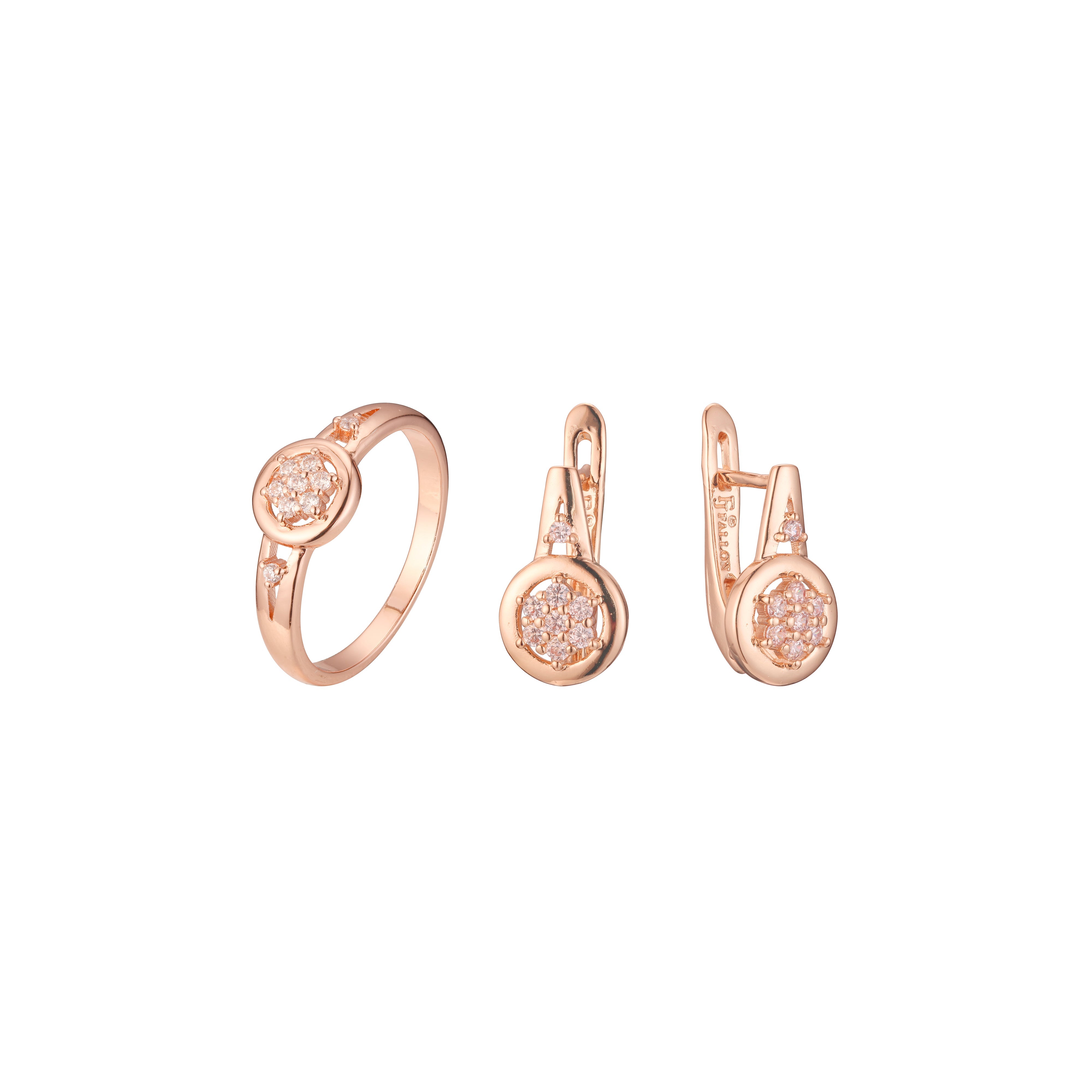 Conjunto de grupo de círculos de oro rosa