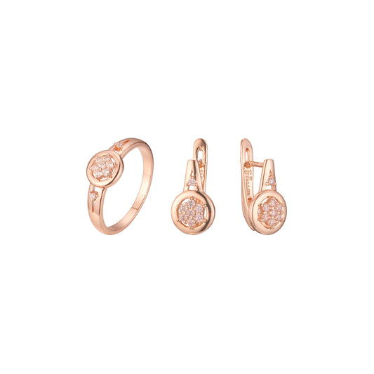 Conjunto de grupo de círculos de oro rosa