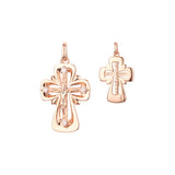 Eastern Orthodox Russian pendant in Rose Gold, two tone plating colors