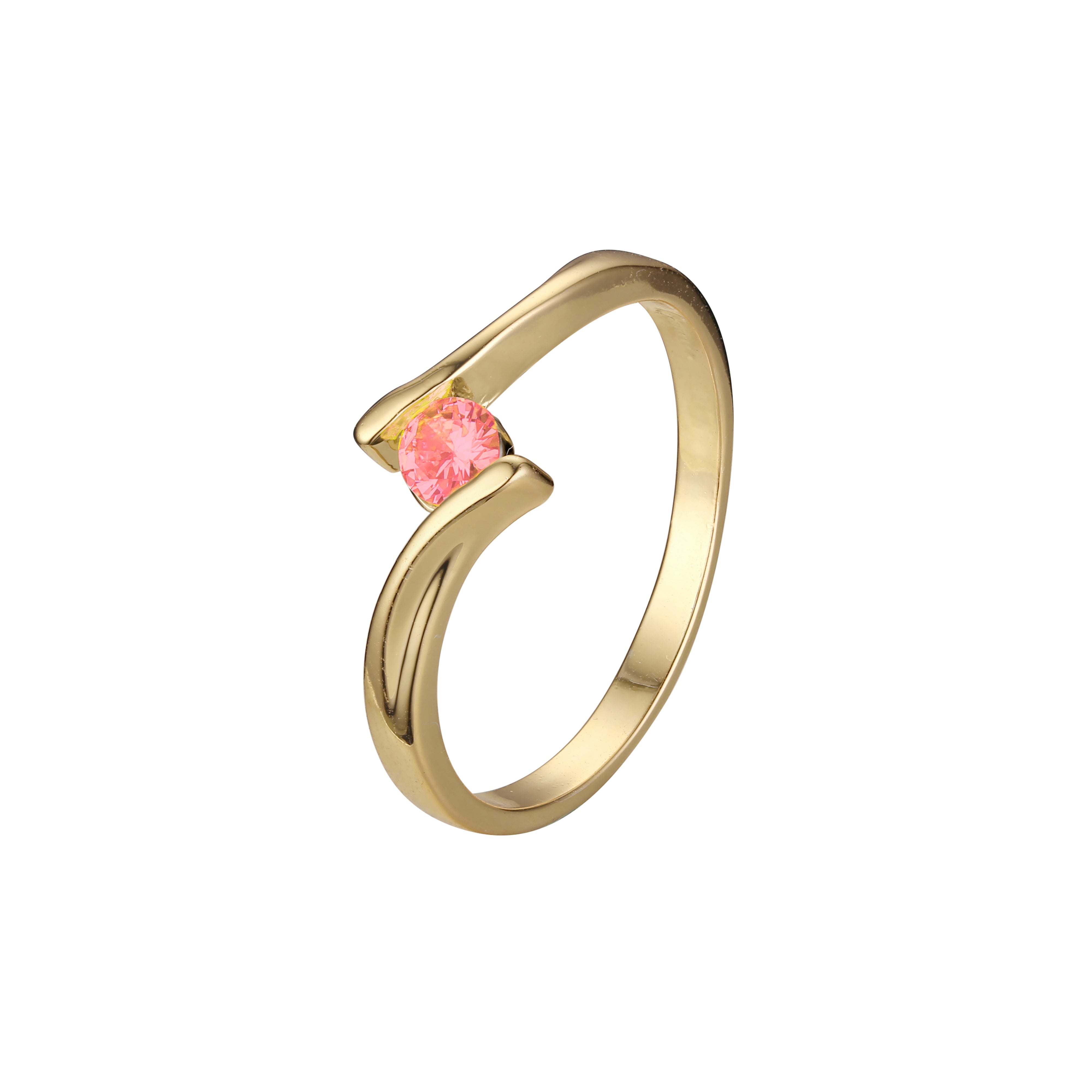 Anillos de diseño Solitario en Oro de 14K, colores baño de Oro Rosa