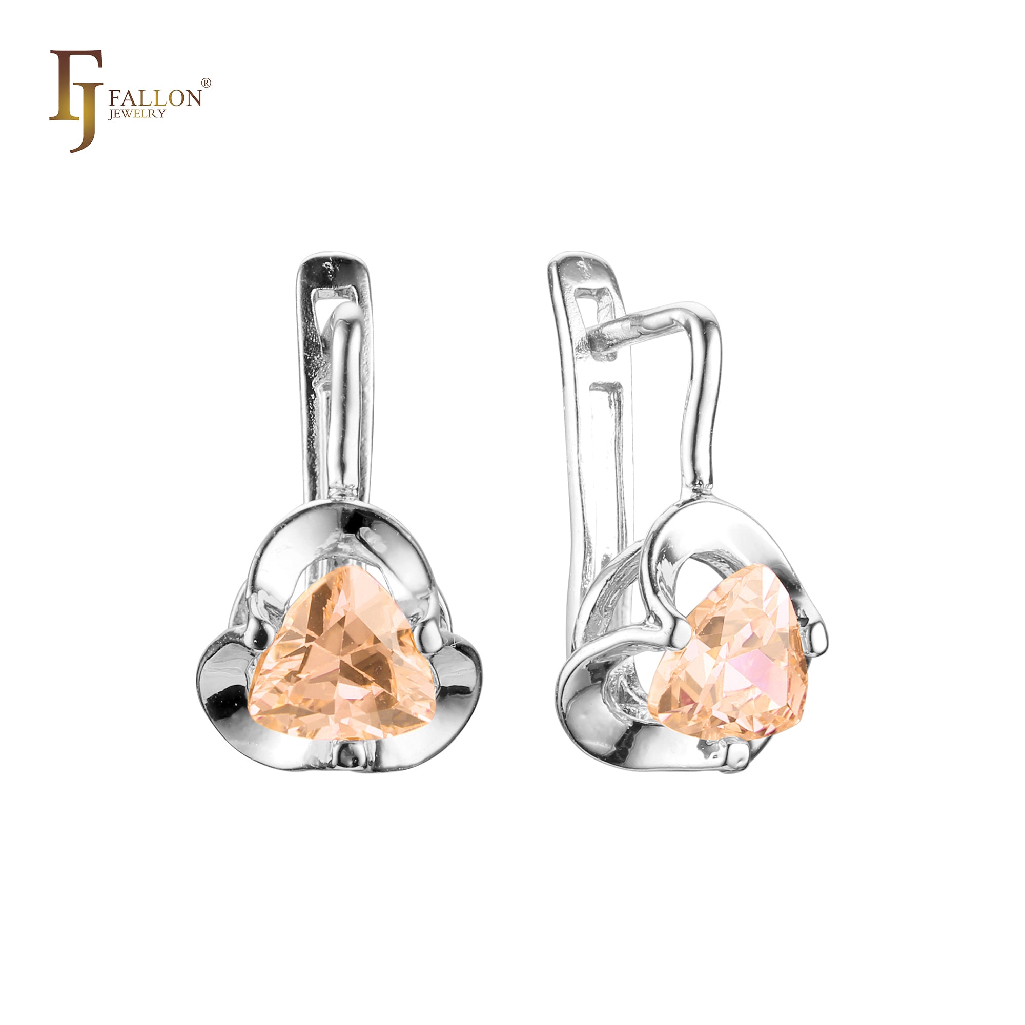 .Pendientes de circonita blanca con solitario con garras de oro rosa