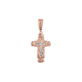 Eastern Orthodox Russian budded pendant in Rose Gold two tone, 14K Gold plating colors