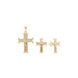 Cruz engastada en Oro 14K, Oro Rosa