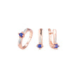Modisches Cluster-Schmuckset mit seeblauen Ringen, plattiert in Ros¨¦goldfarben