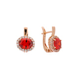 Серьги-галочки Oval Cluster из 14-каратного золота, покрытие розового золота