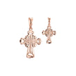 Eastern Orthodox Russian budded pendant in 14K Gold, Rose Gold two tone plating colors