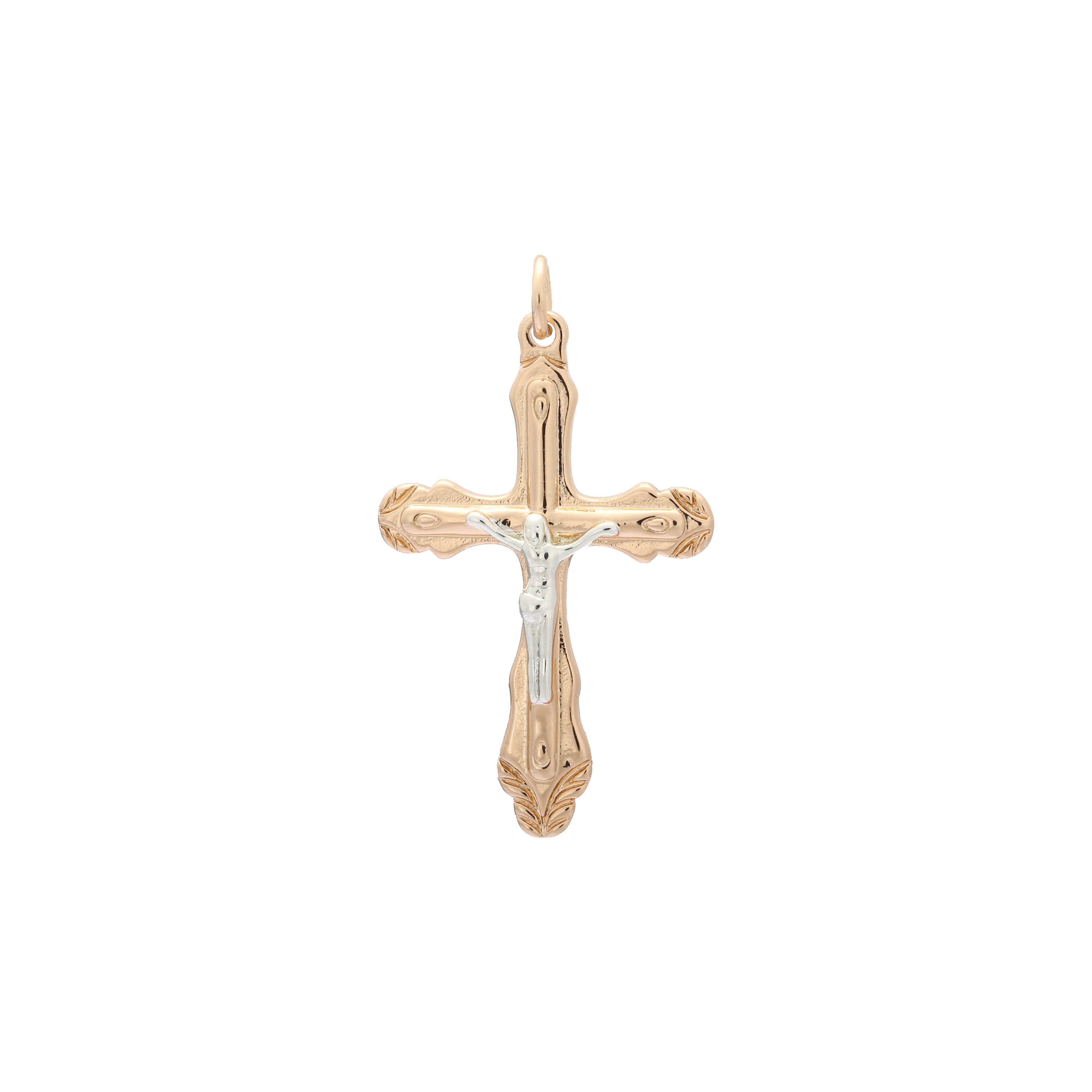 Rose Gold two tone Eastern Orthodox Russian pendant