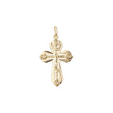 Orthodox Cross pendant in Rose Gold two tone, 14K Gold plating colors