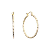 14K ゴールド フープ イヤリング
