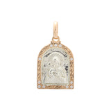 Virgin of Vladimir Rose Gold two tone pendant