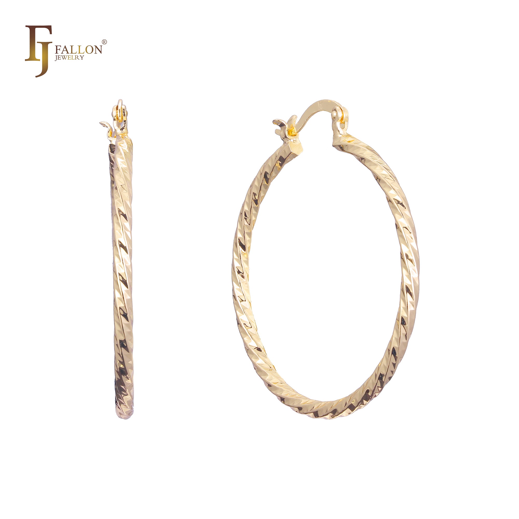 14K ゴールド フープ イヤリング