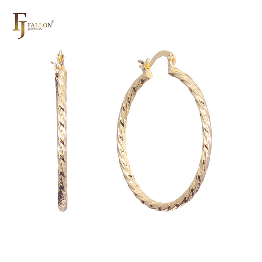 14K ゴールド フープ イヤリング