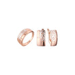 Conjunto rectangular de dos tonos de oro rosa