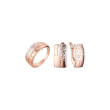 Conjunto rectangular de dos tonos de oro rosa