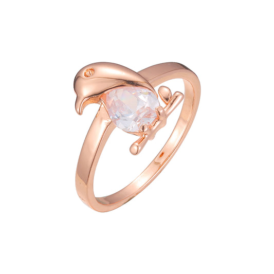 Anillos de diseño Solitario en Oro de 18K, baño de Oro Rosa colores