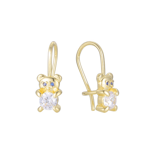 Детские серьги-крючки Bear wire из 14-каратного и Красное золото 585 пробы с двухцветным покрытием