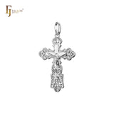 Eastern Orthodox Russian budded pendant in Rose Gold two tone, 14K Gold plating colors