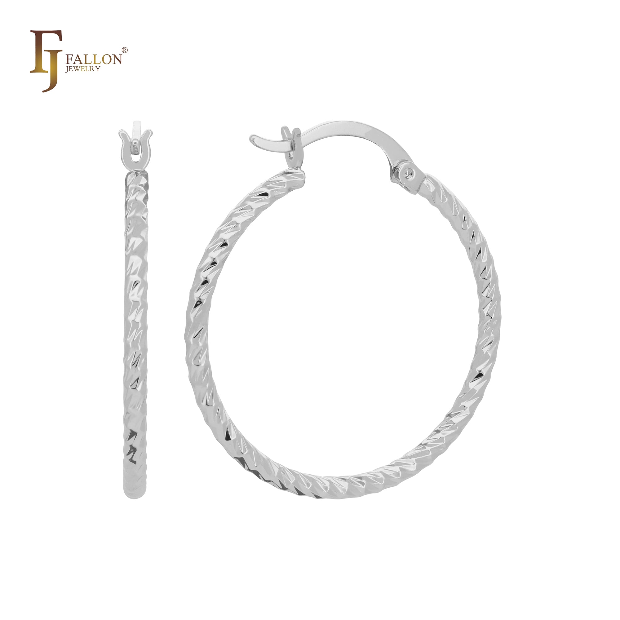 Серьги-кольца из крученой веревки с текстурой из 14-каратного золота, розового золота, белого золота