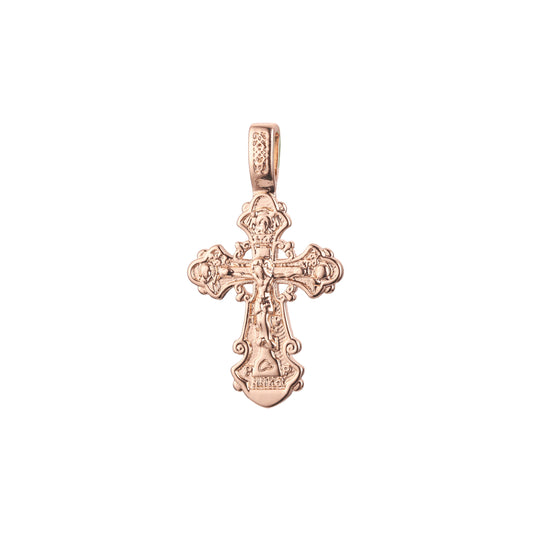 Eastern Orthodox Russian budded pendant in Rose Gold & 14K Gold plating colors