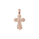 Eastern Orthodox Russian budded pendant in Rose Gold & 14K Gold plating colors