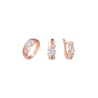 Ring-Schmuckset mit Band und drei Steinen, plattiert in den Farben Ros¨¦gold