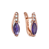 Серьги Solitaire Marquise CZ Rose Gold, White Gold