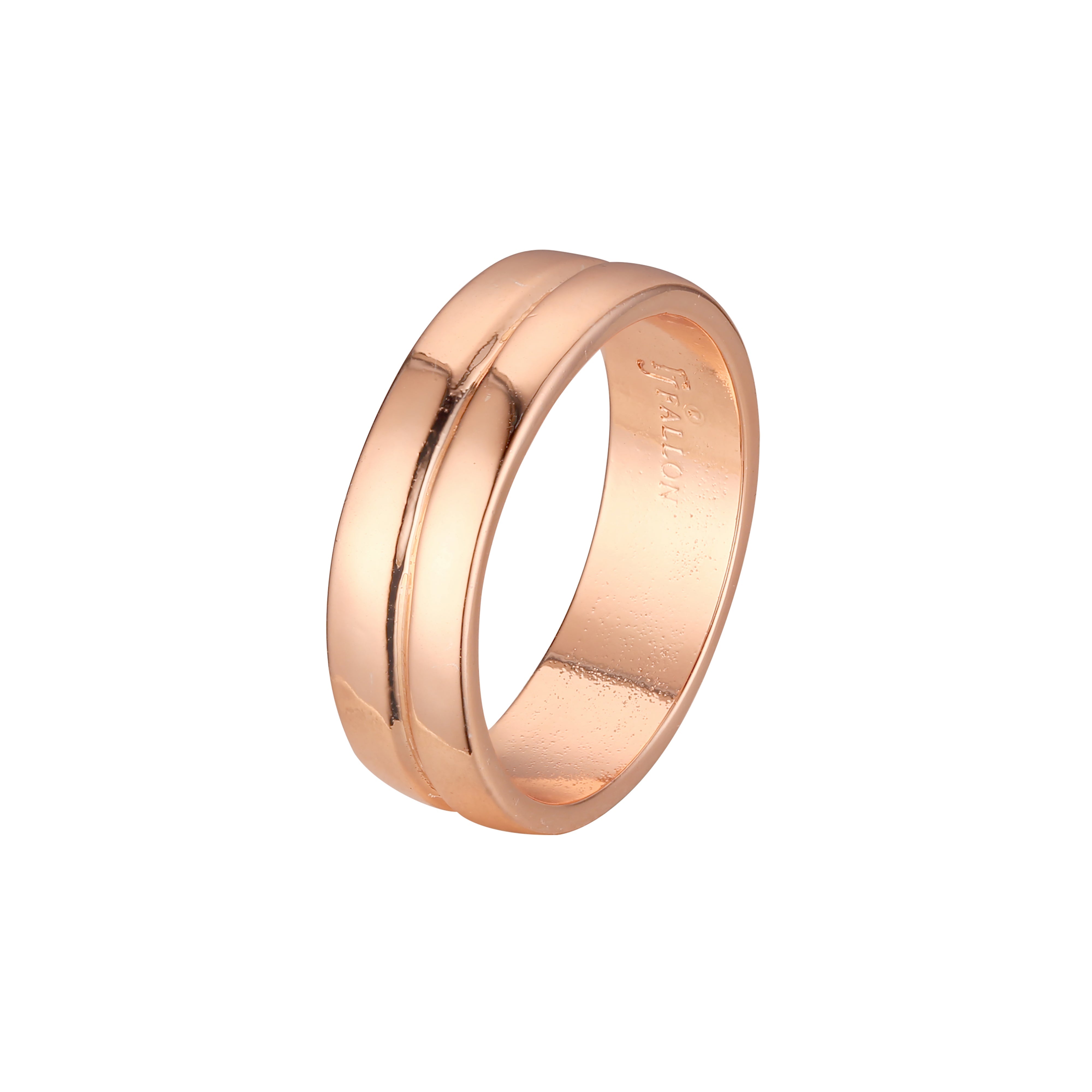 Anillos de boda de doble banda en Oro 14K, colores con baño de oro rosa.