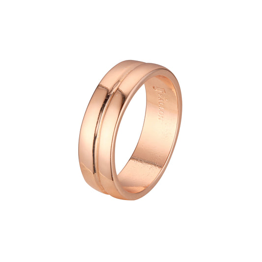 Anillos de boda de doble banda en Oro 14K, colores con baño de oro rosa.