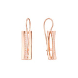 Aretes de gancho de alambre en Oro 14K, oro rosa, baño de dos colores