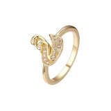 Anillos de cisne dobles de Oro 14K