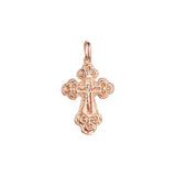 Eastern Orthodox Russian budded pendant in Rose Gold two tone, 14K Gold plating colors