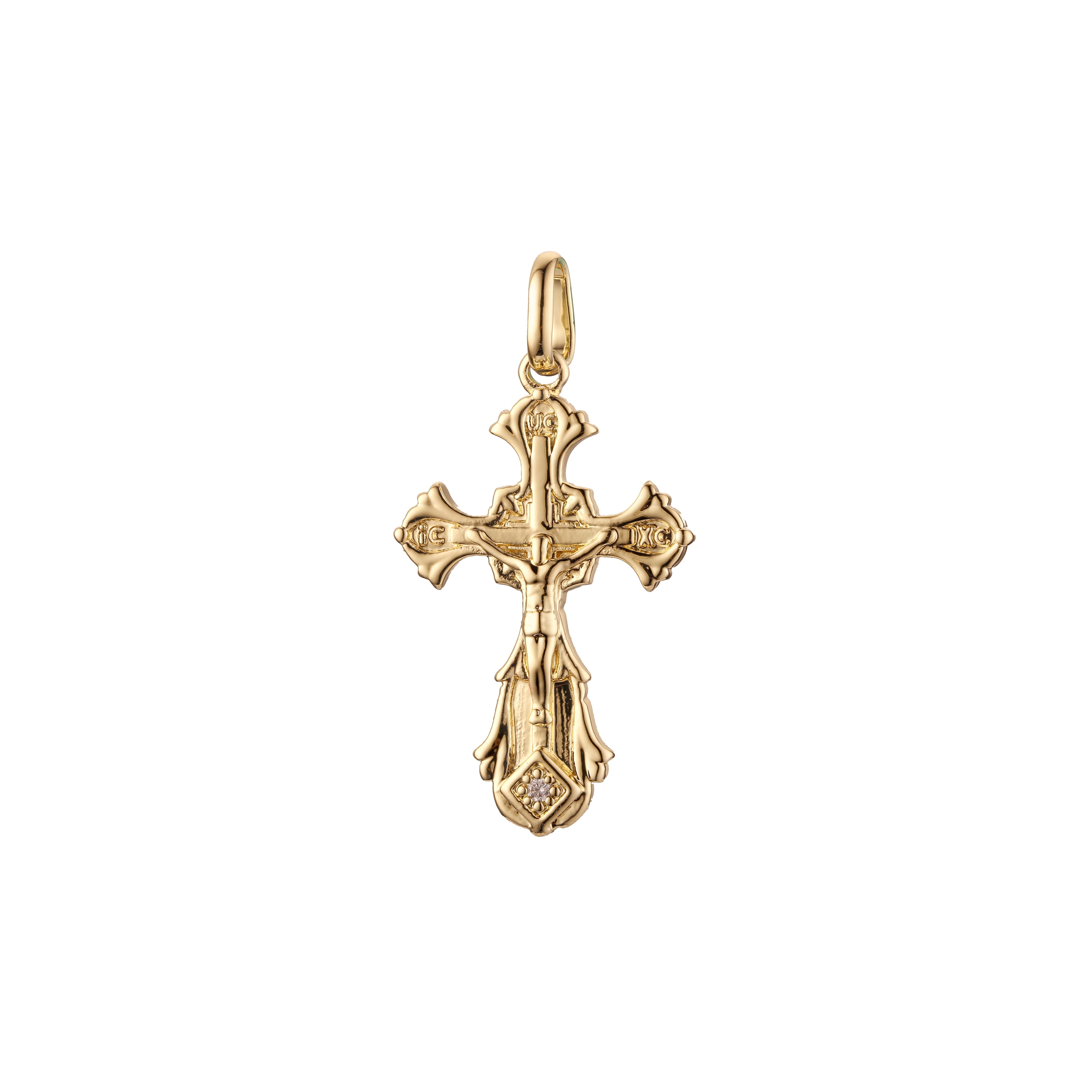 Maltese Eastern Orthodox Russian pendant in Rose Gold two tone, 14K Gold plating colors