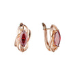 Solitaire Marquise Red CZ Rose Gold, двухцветные серьги