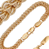 Cable de doble anillo Bismarck cadenas de eslabones rolo chapados en oro de 14 quilates, oro rosa