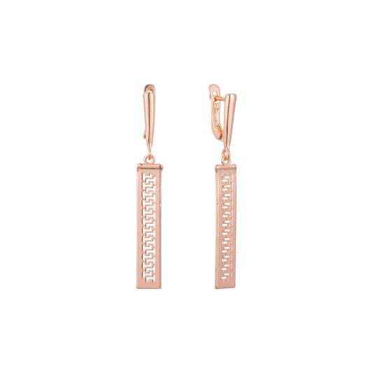 Pendientes altos en Oro de 14K, baño de Oro Rosa colores