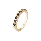 Alianza Oro 14K cinco anillos piedras talla esmeralda