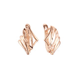 Pendientes Hojas en Oro rosa, baño bicolor