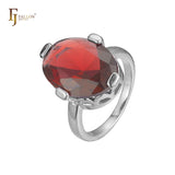 Anillos solitarios de oro rosa con piedras grandes gigantes