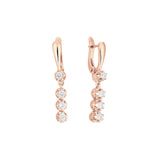 Pendientes de oro de 14 quilates, oro de 18 quilates, oro rosa y oro blanco con cuatro circonitas blancas.