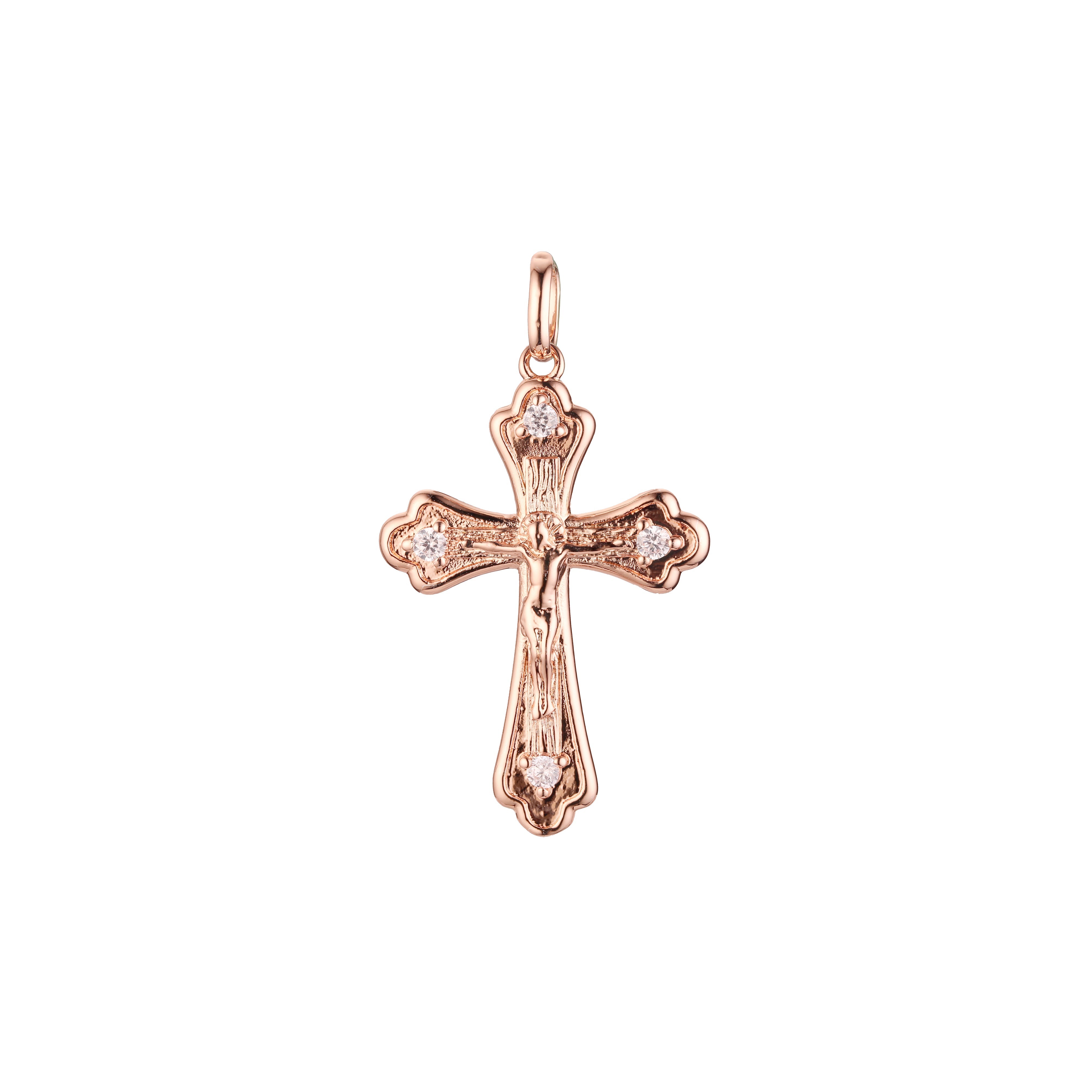 Maltese Eastern Orthodox Russian pendant in 14K Gold, Rose Gold, White Gold plating colors