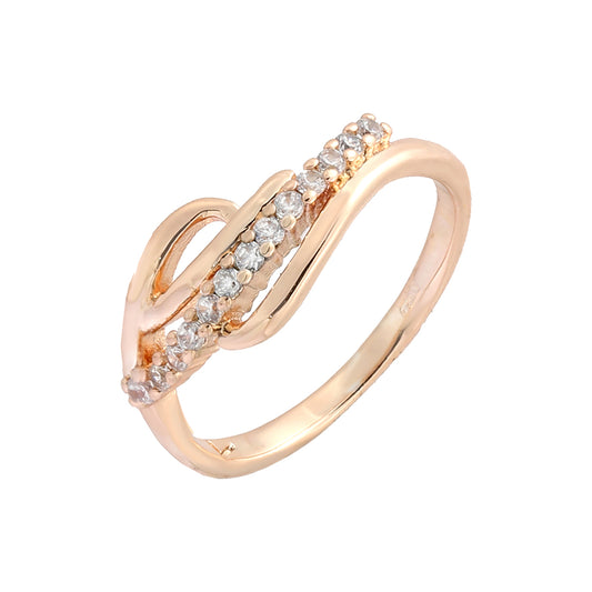 Anillos de oro rosa con circonitas blancas pavimentadas
